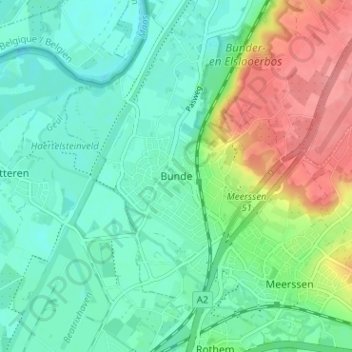 Bunde topographic map, elevation, terrain