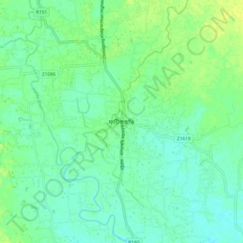 Fatikchhari topographic map, elevation, terrain