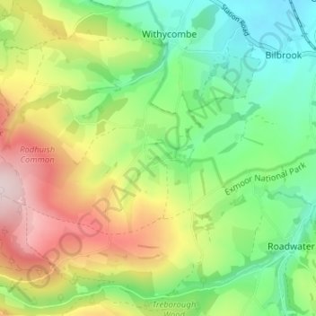 Rodhuish topographic map, elevation, terrain
