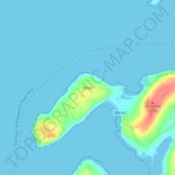 Hoxa topographic map, elevation, terrain