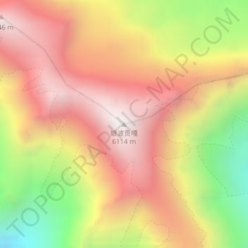 Nyambo Konka topographic map, elevation, terrain