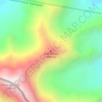 Pico Bonito topographic map, elevation, terrain
