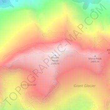 Mount Head topographic map, elevation, terrain