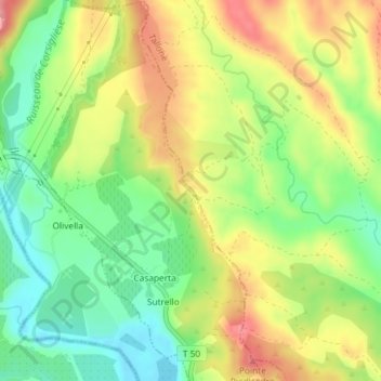 Col de Vangone topographic map, elevation, terrain