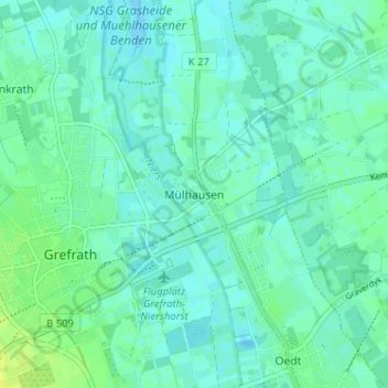Mülhausen topographic map, elevation, terrain