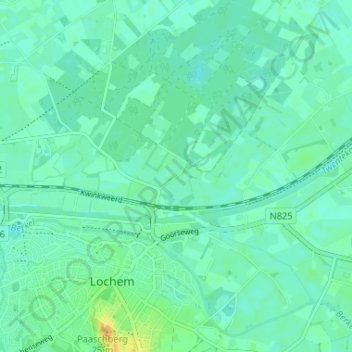 Ampsen topographic map, elevation, terrain