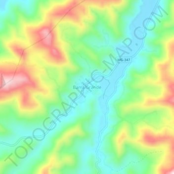 Barra Grande topographic map, elevation, terrain