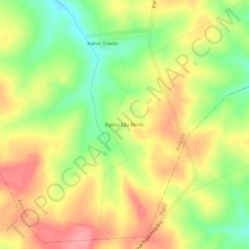 Bairro São Bento topographic map, elevation, terrain