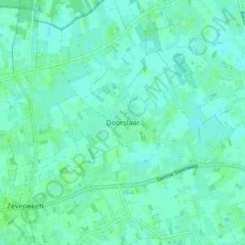 Doorslaar topographic map, elevation, terrain