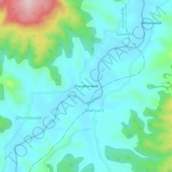 Chaudharwadi topographic map, elevation, terrain