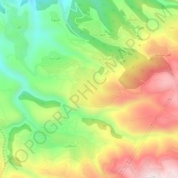 Zane topographic map, elevation, terrain