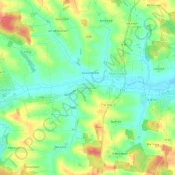 Gundihausen topographic map, elevation, terrain
