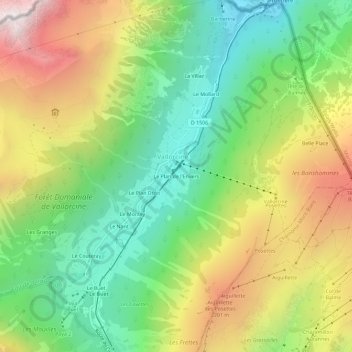 Le Plan de l'Envers topographic map, elevation, terrain