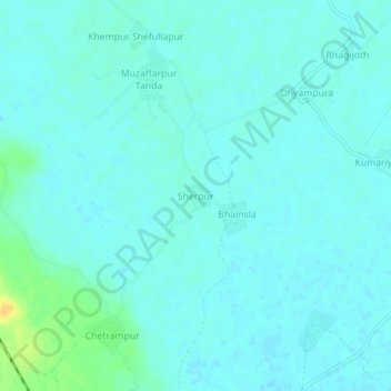 Sherpur topographic map, elevation, terrain