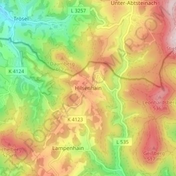 Hilsenhain topographic map, elevation, terrain