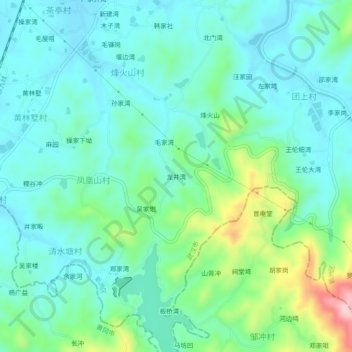 龙井湾 topographic map, elevation, terrain
