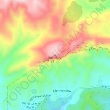 Whiteface topographic map, elevation, terrain