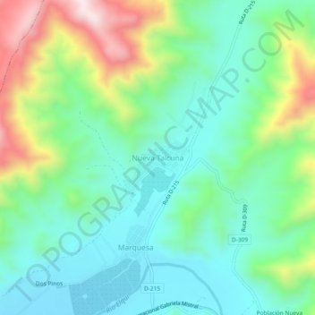 Nueva Talcuna topographic map, elevation, terrain