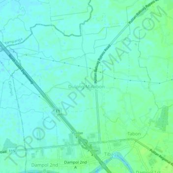 Dulong Malabon topographic map, elevation, terrain