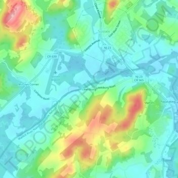 Lewisburg topographic map, elevation, terrain