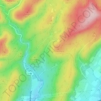 Kastelaun topographic map, elevation, terrain