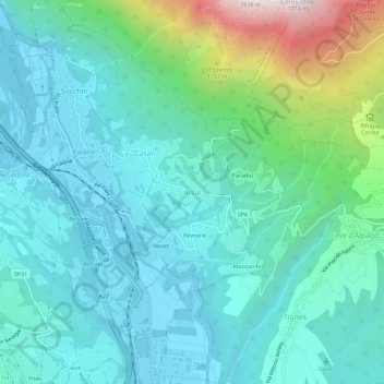 Arsié topographic map, elevation, terrain