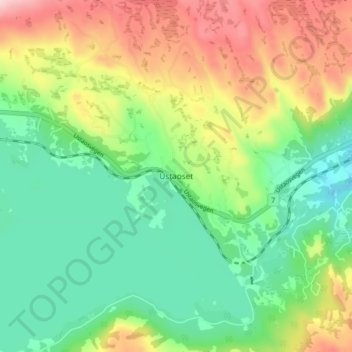 Ustaoset topographic map, elevation, terrain