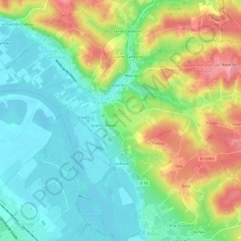 La Grabasse topographic map, elevation, terrain