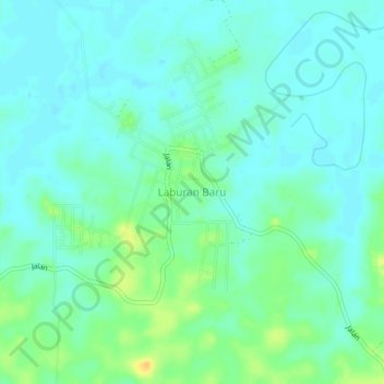 Laburan Baru topographic map, elevation, terrain