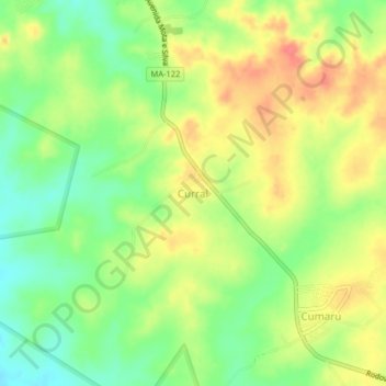 Curral topographic map, elevation, terrain