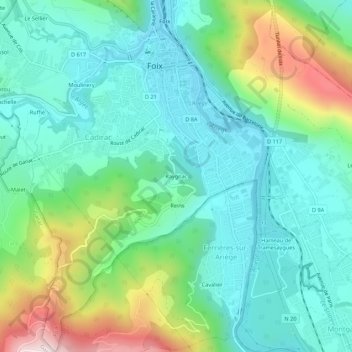 Raygnac topographic map, elevation, terrain