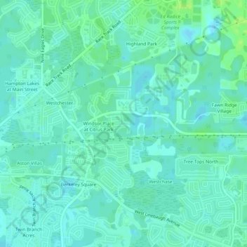 Mandolin topographic map, elevation, terrain