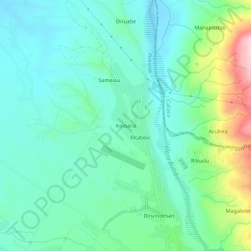 Koloana topographic map, elevation, terrain
