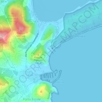 Feniglia topographic map, elevation, terrain