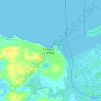 Cajueiro da Praia topographic map, elevation, terrain