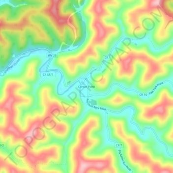 Center Point topographic map, elevation, terrain