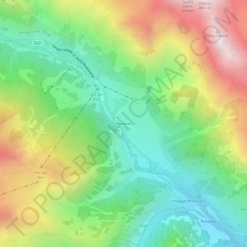 Bersezio topographic map, elevation, terrain