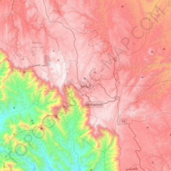 Al Bahah topographic map, elevation, terrain