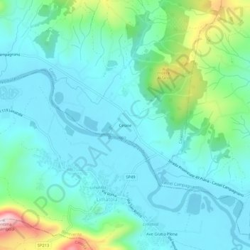 Cesine topographic map, elevation, terrain