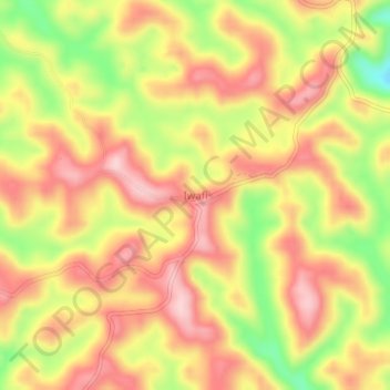 Iwafi topographic map, elevation, terrain
