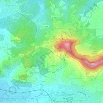 Kappishäusern topographic map, elevation, terrain