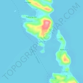 Pipindan topographic map, elevation, terrain