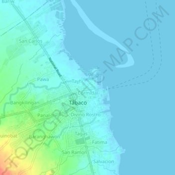 Bacolod topographic map, elevation, terrain
