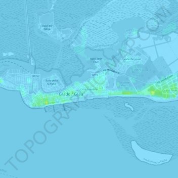 Città Giardino topographic map, elevation, terrain