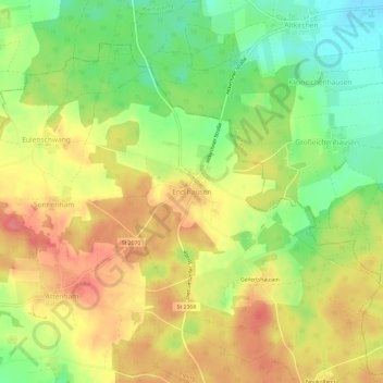 Endlhausen topographic map, elevation, terrain