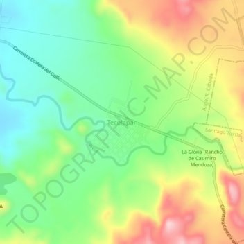 Tecolapan topographic map, elevation, terrain
