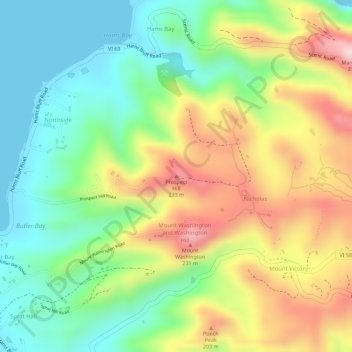 Prospect Hill topographic map, elevation, terrain