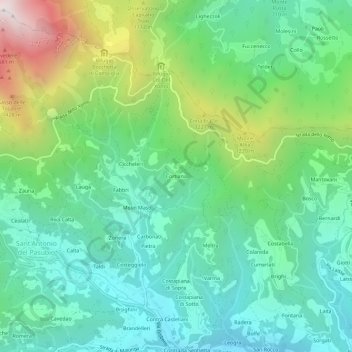 Cortiana topographic map, elevation, terrain