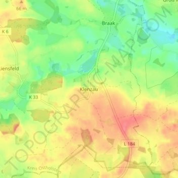 Klenzau topographic map, elevation, terrain