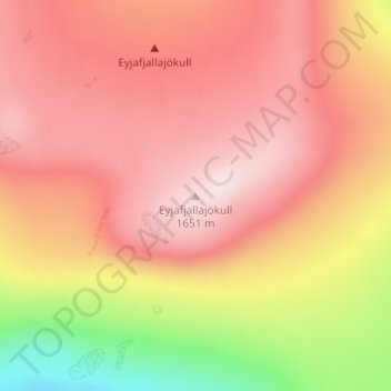 Eyjafjallajökull topographic map, elevation, terrain
